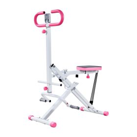 VEVOR Squat Machine, Deep Squat Rowing Machine for Home, Easy Setup & Foldable Exercise Equipment (Product Style: 3-Rope Pink)