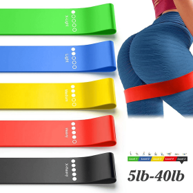 Workout Resistance Bands Loop Set Fitness Yoga Booty Leg Exercise Band Gym Fitness Butt Lift (Color: Mixed Color)