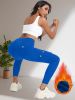 Sports high waisted and hip lifting yoga pants, button pockets, sports leggings, tight fitting slimming and warm work pants for women