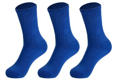 Athletic Sport Socks 3 Pairs Breathable Cotton Crew Socks Shoe Size 5 to 10 (Color: Parliament)